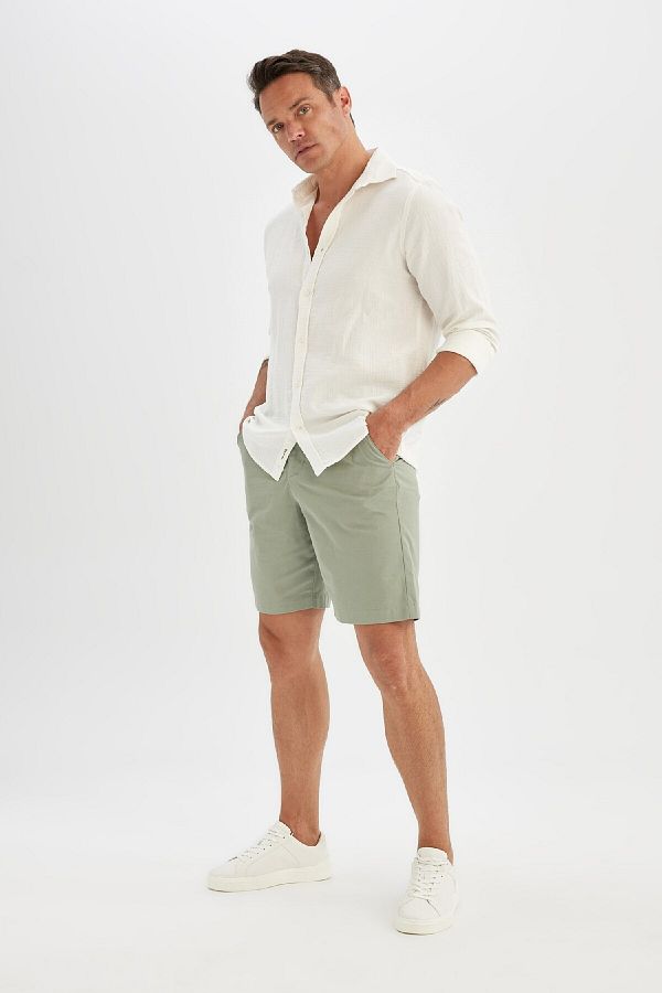 DeFacto-Σορτς Gabardine Bermuda Regular Fit - C7684ax24sm 1