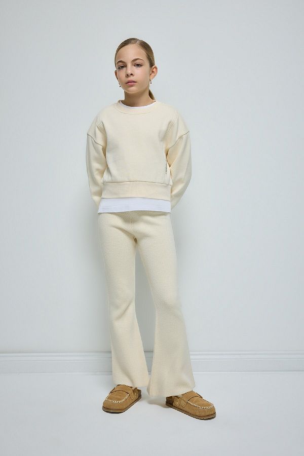 DeFacto-Mädchen Flare Fit Spanisch Bein Basic Plain Strickwaren Hose A6029A824WN 1