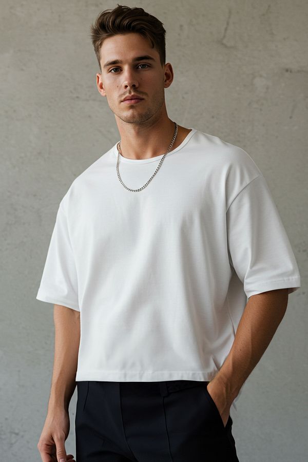 Trendyol Collection-Tricou cutie albă premium groasă - TMNSS25TS00080 1