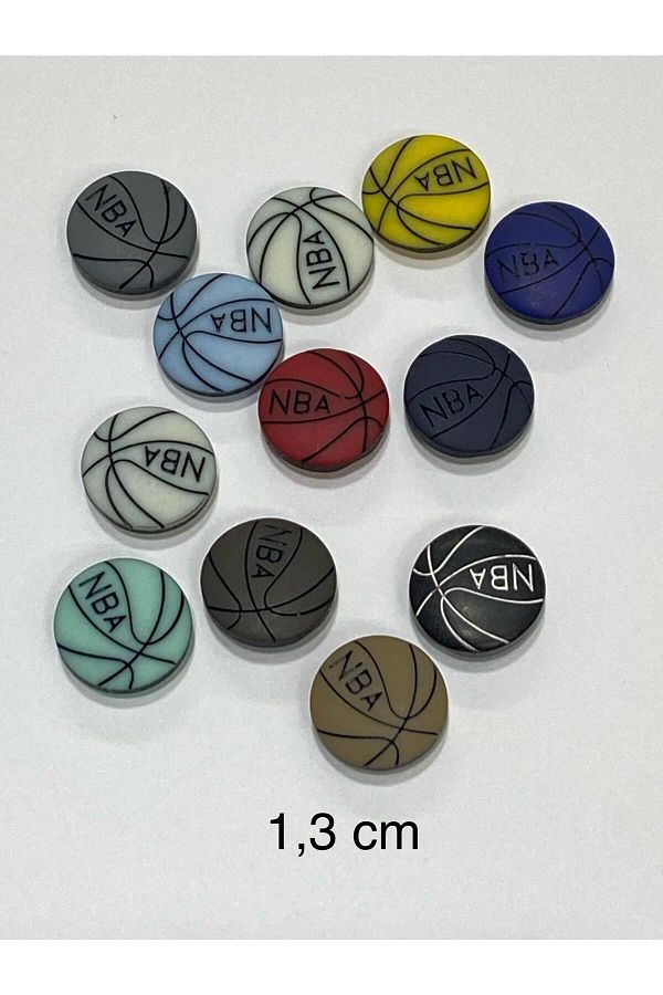 karantuhafiye-10 Pieces White Basketball Ball Baby Button Model 1
