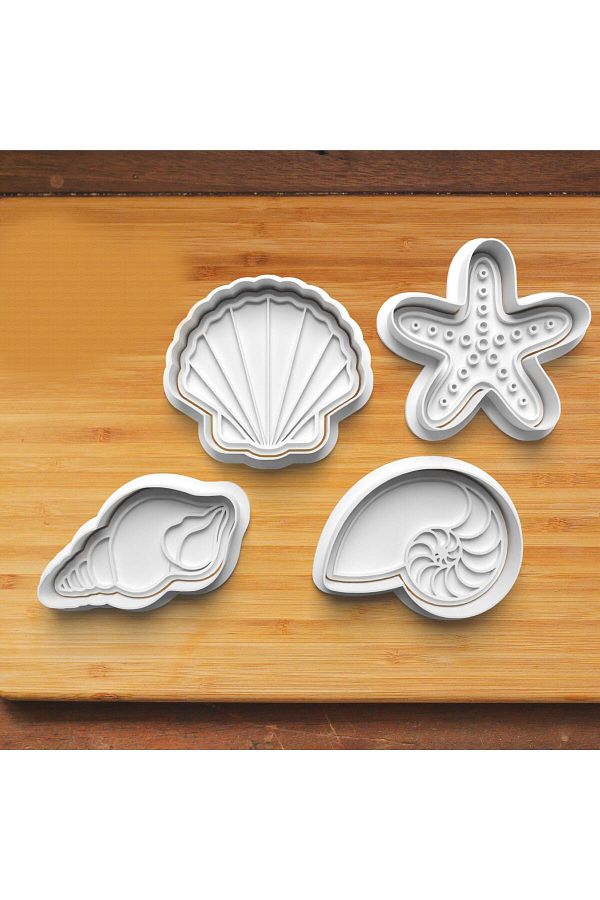 Hobist-Starfish Oyster Snail Shell Cookie Mold And Sugar Dough Mold 1