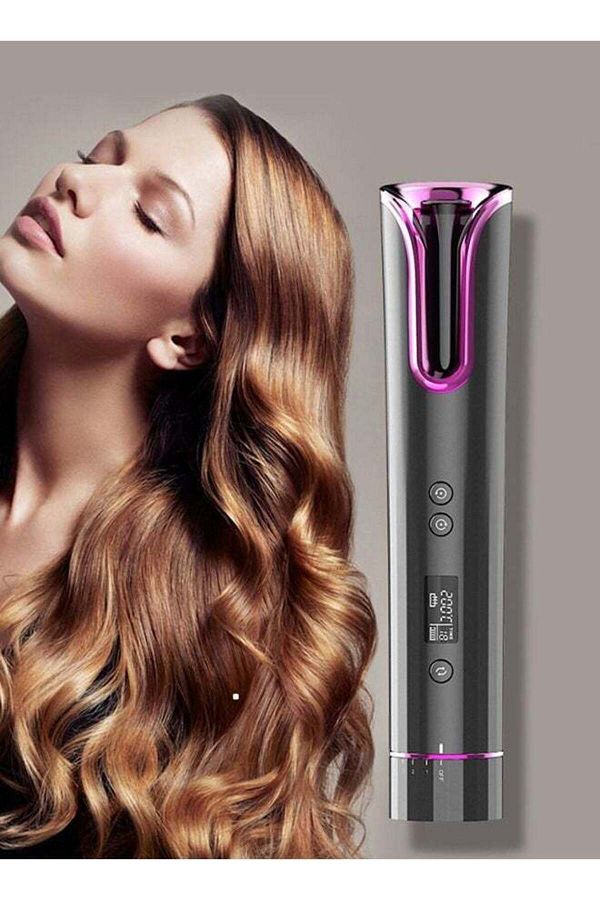 COOYA-Cordless Auto Hair Curler,with LCD Display,Adjustable 4 Temperature,6 Timer Modes,Rechargeable 1