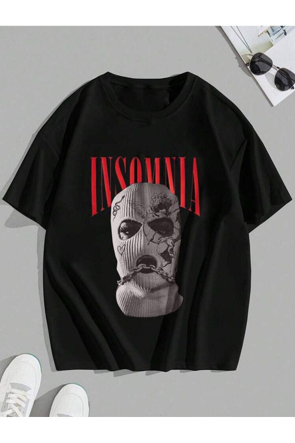 VBSVİBES-INSOMNIA PRINTED OVERSIZE TSHIRT 1