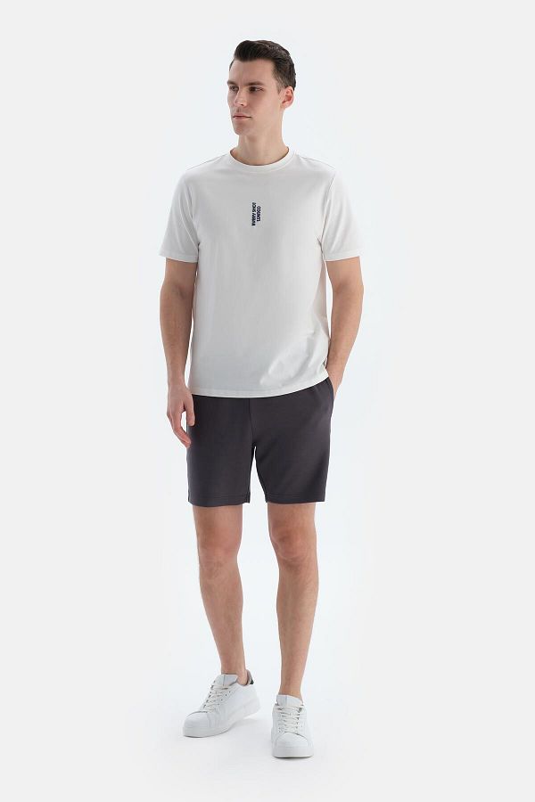 Dagi-Dark Gray Modal Scuba Shorts with Pockets and Lanyard 1