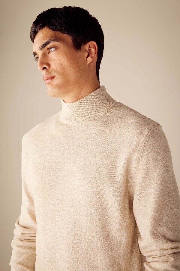 DeFacto-Pulover de bază, solid, cu jumătate de gât țesut, slim fit R1127az23wn 1