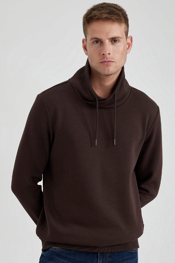 DeFacto-Толстовка Regular Fit Sal Collar Thick Basic Duz Sweatshirt W1370az23wn 1