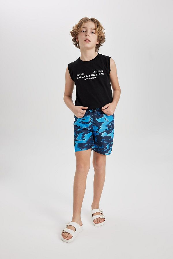 DeFacto-Gemusterte Badeshorts für Jungen B7424a824hs 1