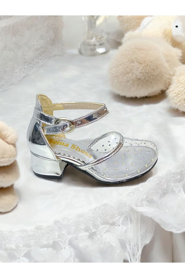 pediashoes-Cinderella Transparent Heel Shoes, Girl's Heel Shoes 1