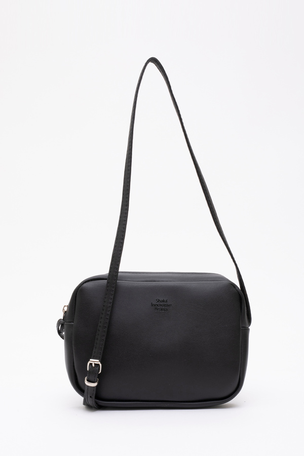 Shaka Siyah U23 Tek Fermuar Bölmeli Ayarlanabilir Çapraz Askılı Kadın Mini Urban Omuz Çantası U:16 E:20 G: