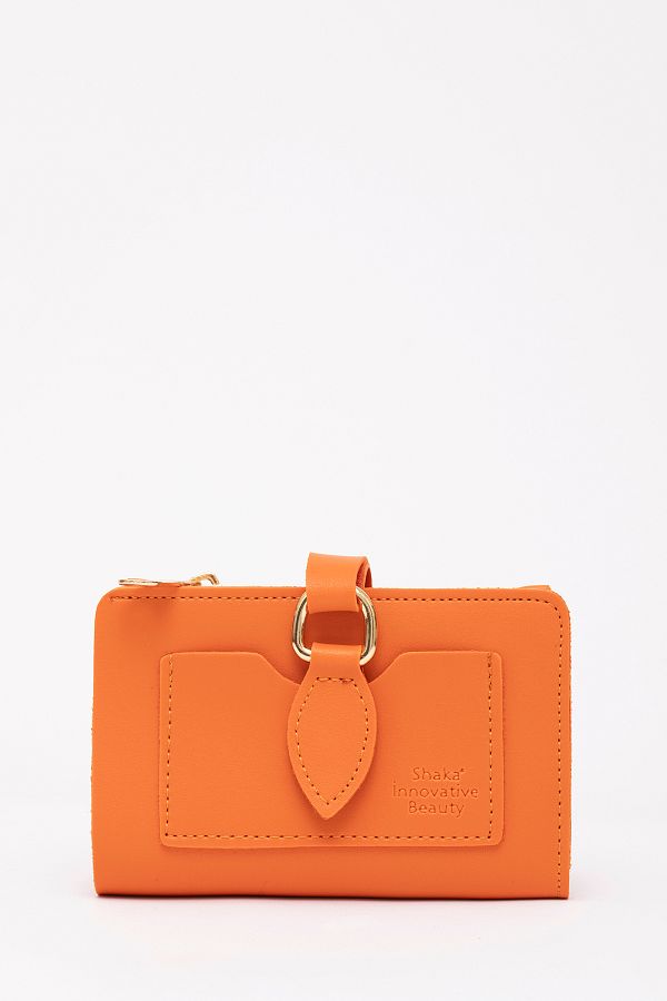 SHAKA-Orange Shk66 Stylish Wallet with Drop Buckle, Snap Fastener Front Pocket, Coin and Paper Money Compartment, Card Holder 1