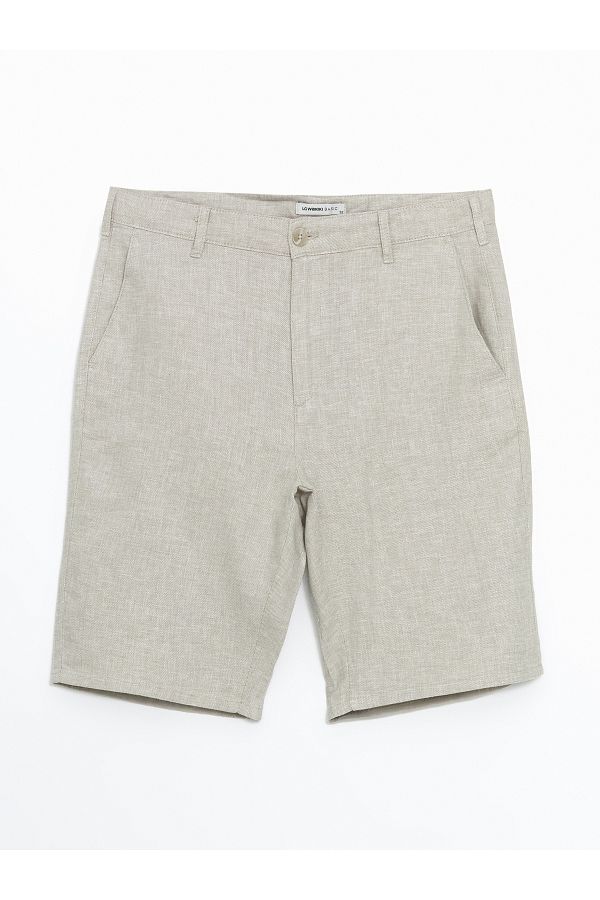 LC Waikiki-Ανδρικό σορτς Standard Mold Linen Blend 1