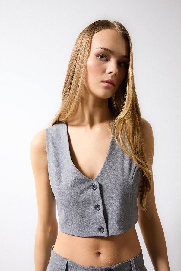 DeFacto-Crop Blazer Vest C2574ax24sp 1