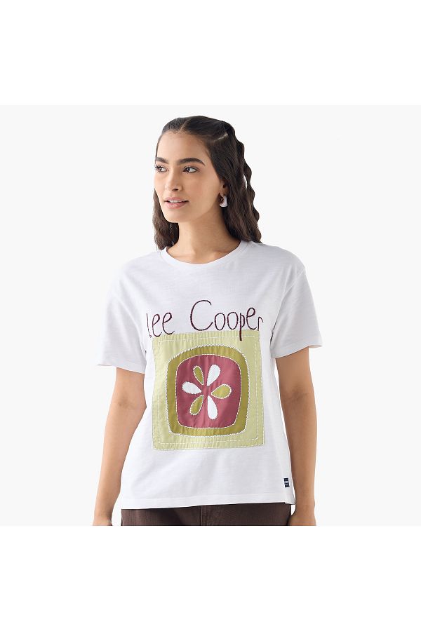 Lee Cooper-Patchwork Detail T-shirt 1