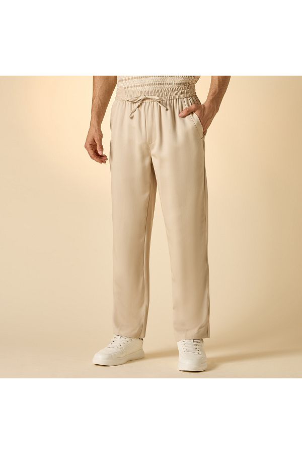 Iconic-Relaxed Fit Pants with Drawstring Closure and Pockets 1