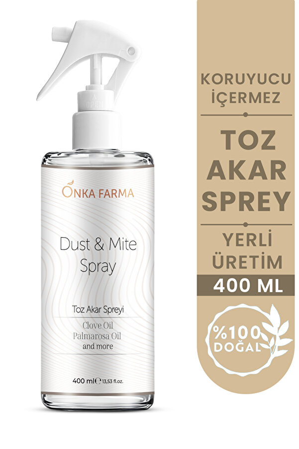 OnkaFarma Onka Farma Toz Akar Spreyi 400 ml Doğal Uçucu Yağ Içerikli Alerji Önleyici Sprey