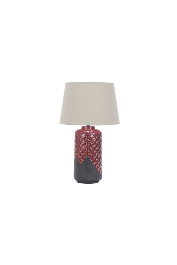 micasa-Table Lamp 60W E27 White and Red 1
