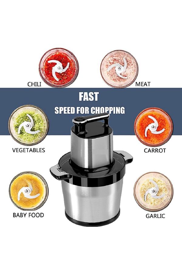 Lotus rose-1800W multi-CHOPPER with 8L stainless steel bowl, multi-CHOPPER with 3-Speed Levels 1