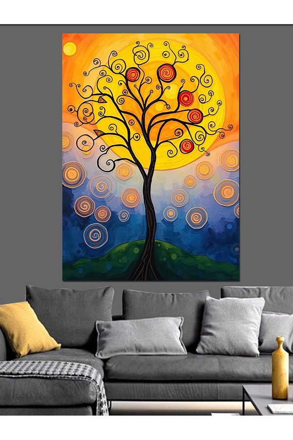Tablomega-Circle of Life Tree Decorative Canvas - Mdf Wooden Table 1