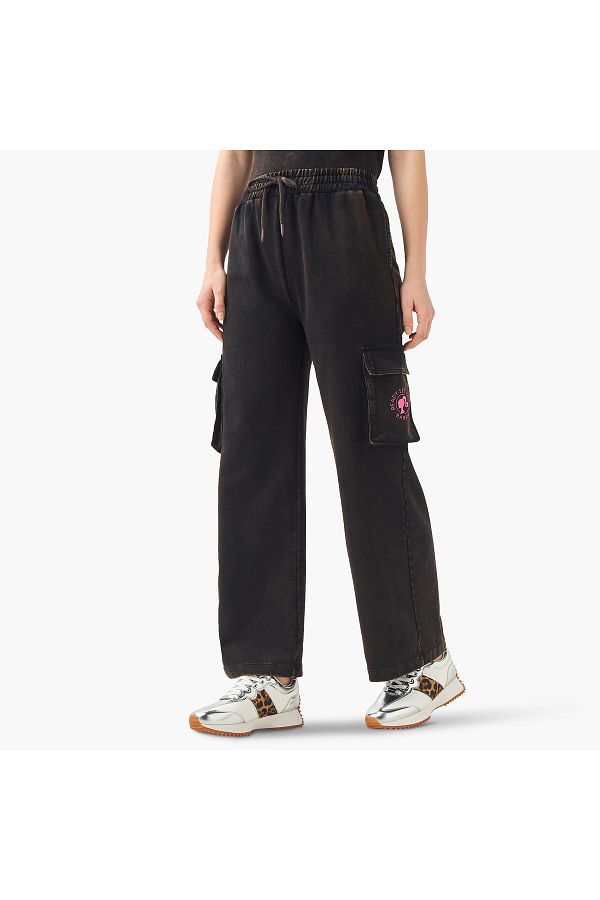 SP Characters-Barbie Print Cargo Joggers with Drawstring Closure 1
