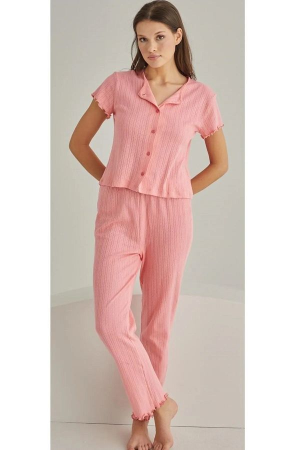 NBB-Women's Front Buttoned Pajama Set 100% Cotton 1