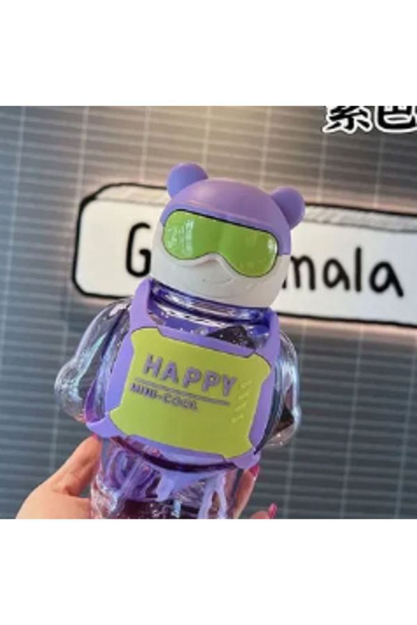 mucit home-Drinking Bottle Robot Flask with Cute Robottle Figure Polycarbonate Water Bottle 800ml, Bpa Free 1