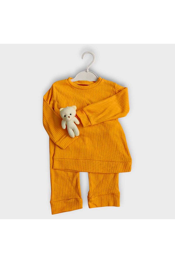 By Ogalo-Baby Suit for 6-12 Months Old with 2 Pieces and Cute Teddy Bear - Baby Outfit - Dress -Gift 1
