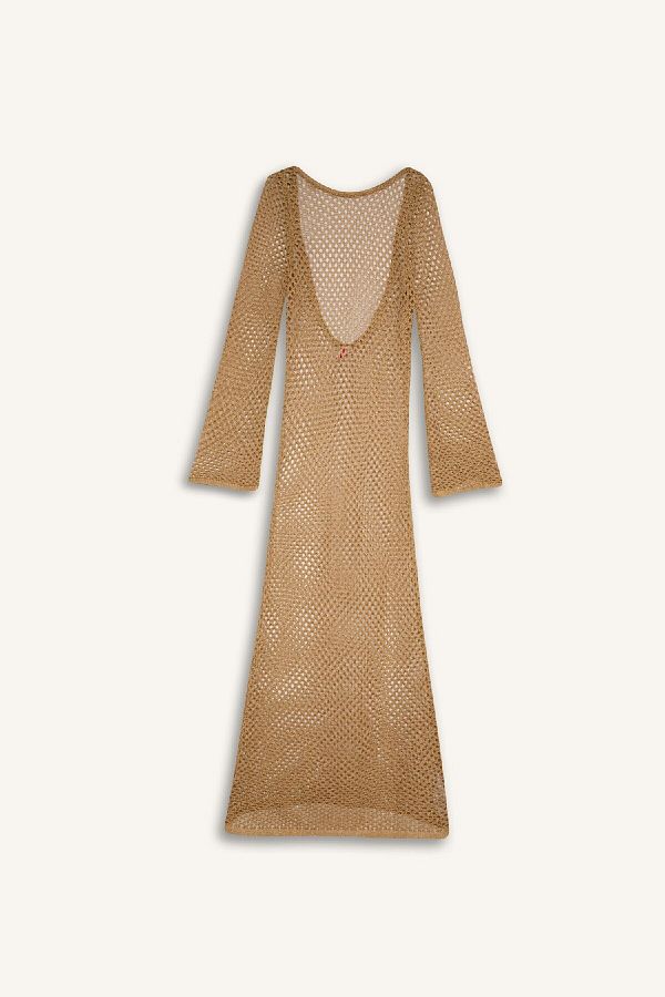 DeFacto-Langärmliges Maxi-Mesh-Strandkleid mit normaler Passform – Fall In Love C5147ax24sm 1