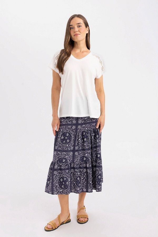 DeFacto-Aerobin Midi Patterned Skirt - C4411Ax24Sm 1