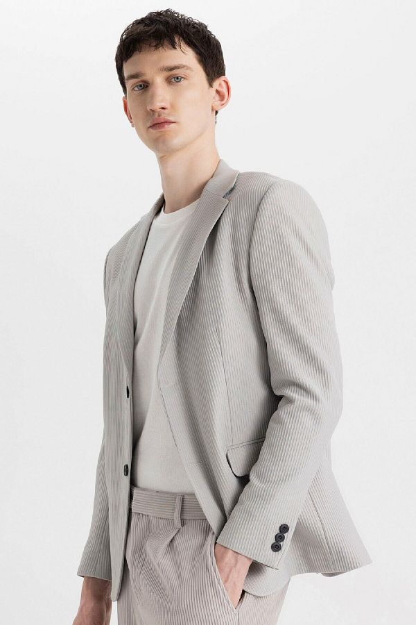 DeFacto-Modern Fit Buttoned Lined Blazer Jacket C5988Ax24Sp 1