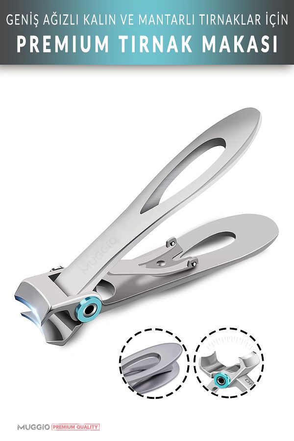 Muggio-Ultra Large Premium Nail Clippers with Wide Mouth (for Thick, Hard & Fungal Nails) 1