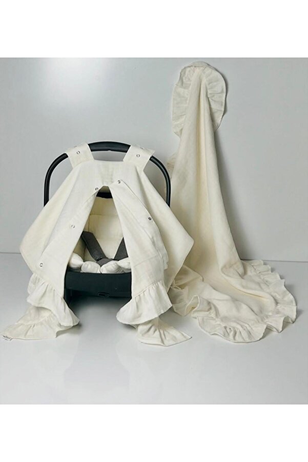 Aras Collection Tasarım çift katlı pileli puset örtüsü