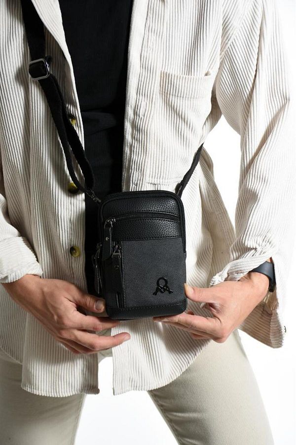 Baginn-Geantă pentru telefon pentru bărbați din pânză, 20*12 cm, geantă de umăr cu curea încrucișată Mega Bag 1