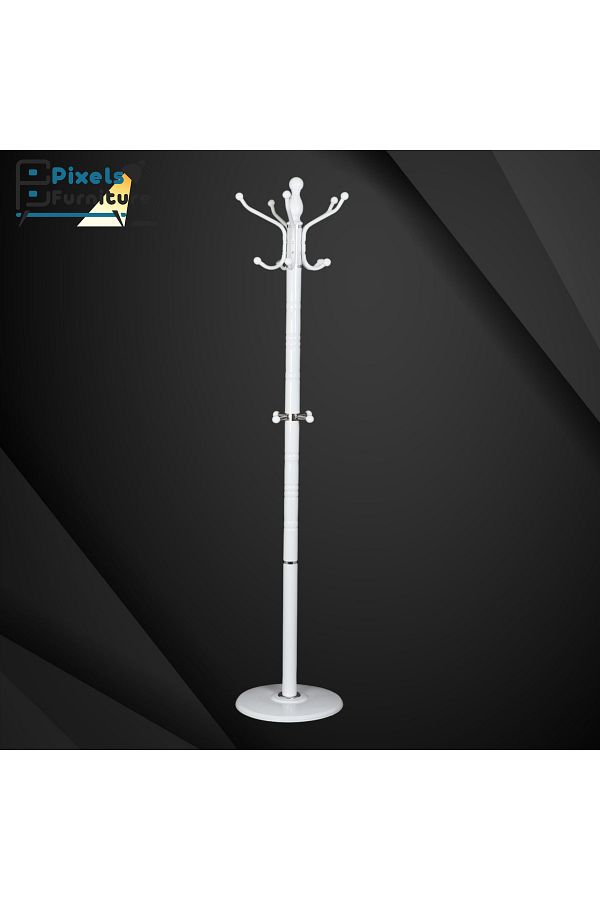 PixelsFurniture-Pixel Furniture Modern Design Metal Clothes Hanger, Marble Base with 14 Hooks for Hanging Clothes and Scarves 1