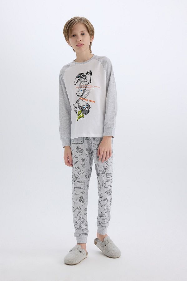 DeFacto-Boy's Regular Fit 2-Piece Pajamas Set D8780A8Ns 1