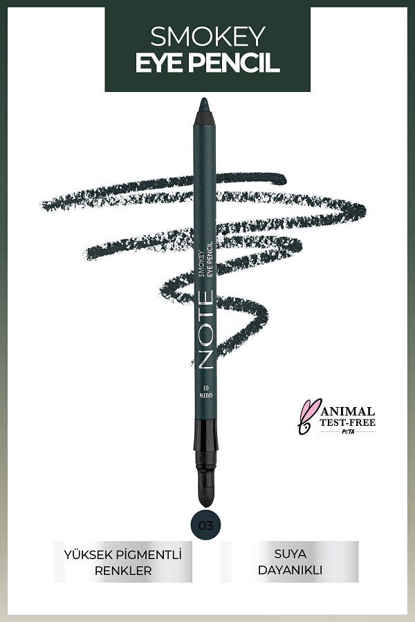 NOTE-Waterproof Smokey Eyeliner with Applicator – 03 Green 1