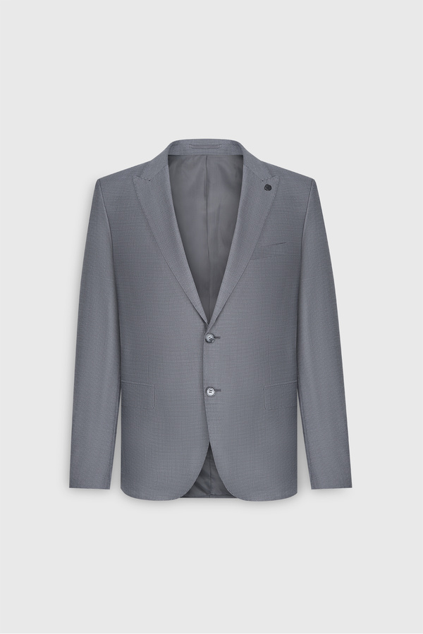 ALTINYILDIZ CLASSICS-Men's Gray Slim Fit Slim Fit Swallow Collar Dobby Suit 1