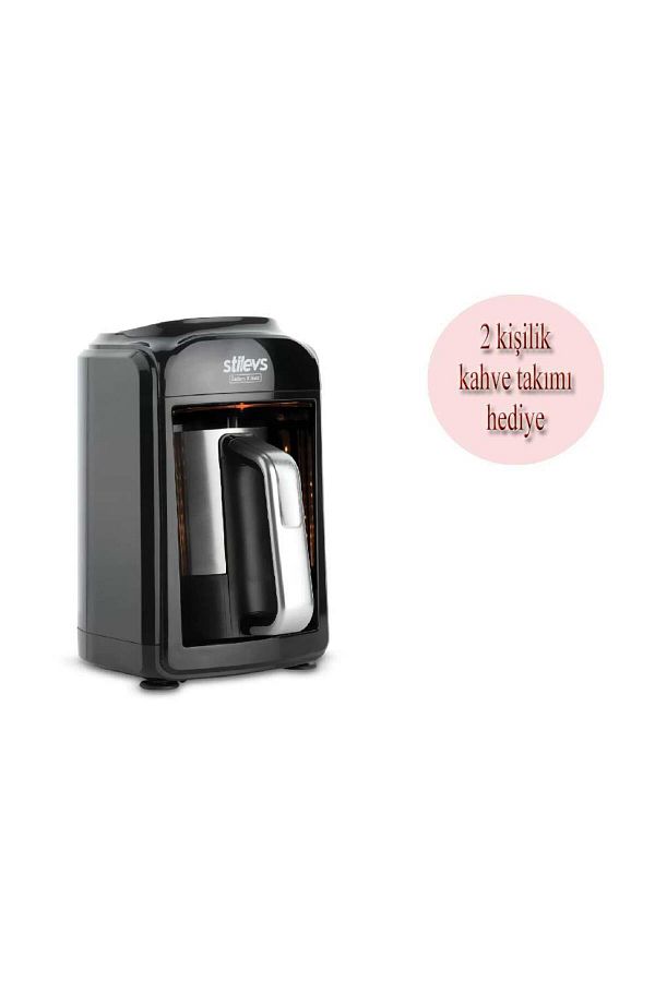 Stilevs-Sadem Inox Turkish Coffee Machine and Coffee Set for 2 People 1