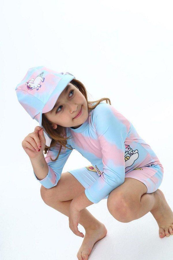 mikam-New Model Girl's Long Sleeve Hat, Zippered Shush Mayak, Glasses and Top Splashing 1