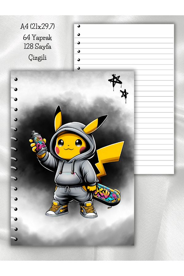 daily notebook-Pikachu Striped A4 Teaching Notebook 64 Sheets 1