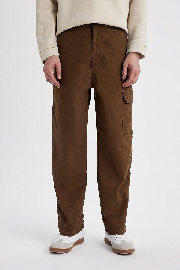 DeFacto-Gabardine-Hose, Baggy-Passform, gerades Bein mit Taschen, B3664ax23au 1