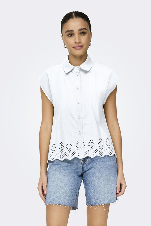 ONLY-قميص ONLLOU LIFE EMB S/S PTM أبيض 1