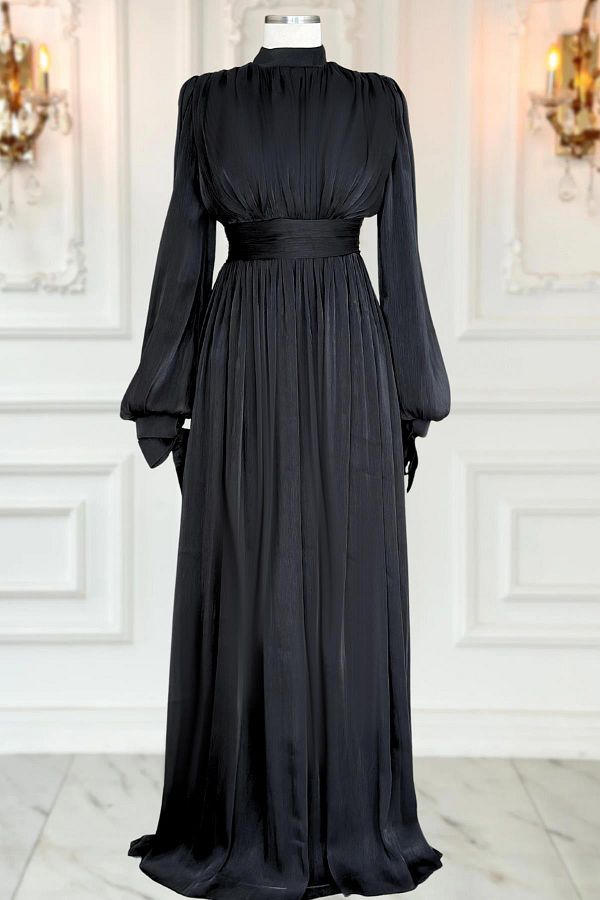 Amine Hüma-Black Nida Evening Dress 1