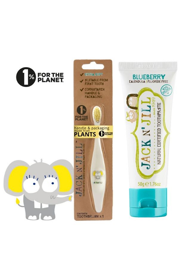 Jack N'Jill-Baby and Child Tooth Set - Elephant Toothbrush and Flavored Paste 1