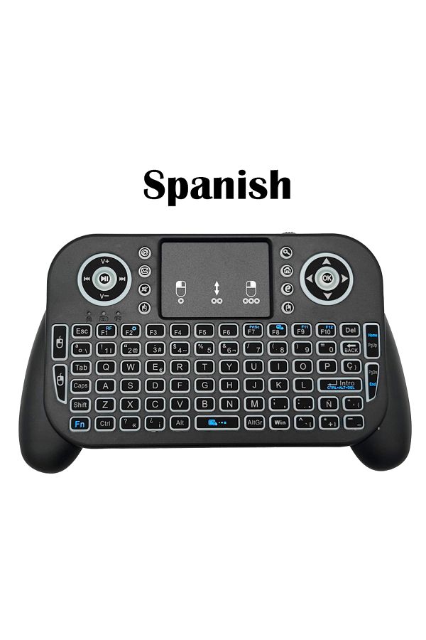 Choice-Backlit Spanish Mini Wireless Keyboard V8 7 Backlit 2.4G Bluetooth Air Mouse Remote Control Touchpad 1