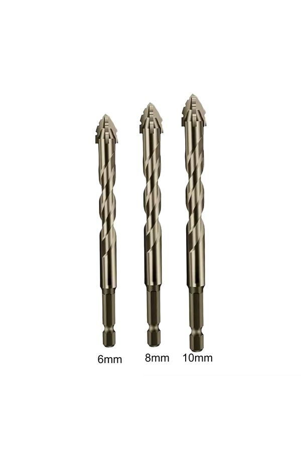 PINTUDY-3pcs 3PCS/set Eccentric Drill Bit Set Four-Edge Serrated Drill Bits High Hardness Bevel Tip Serrated 1