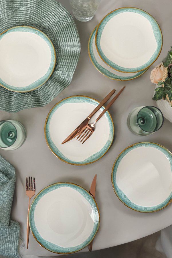 Keramika Turquoise Wave Aegean Dessert Plate 20 cm 6 Pieces Q81