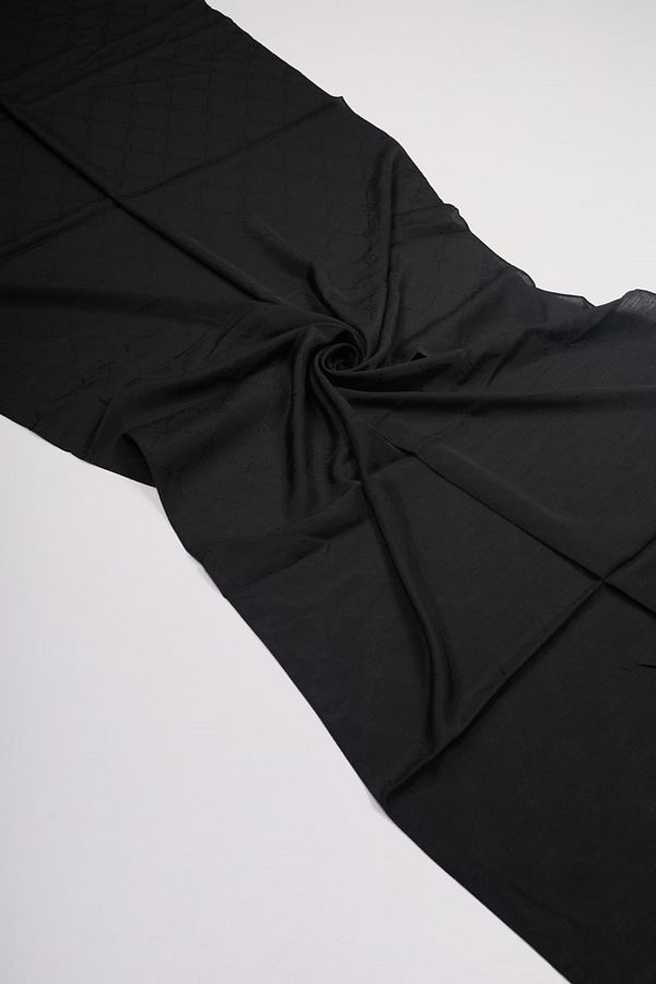 PİRAMİT-Pyramid Monogram Floss Shawl - Pattern-06 - Black 1