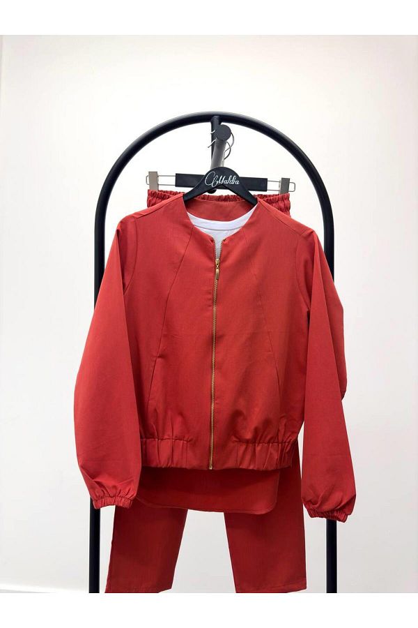 Maldia Shop-Set de pantaloni de damă cu fermoar, cu flori de rodie 1