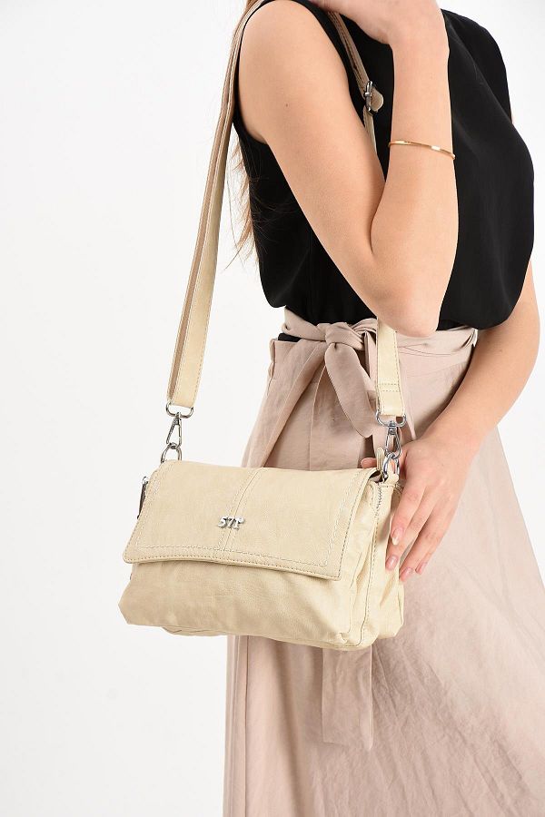 571 Collections Çanta-Faux Leather Shoulder Bag Cream (Model: 571-13-17m) 1