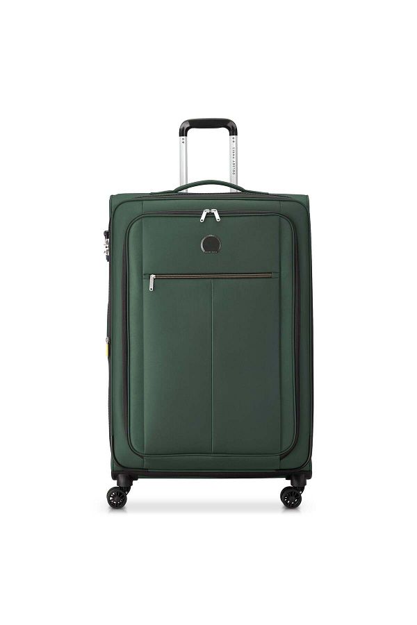 Delsey-Pin Up 6 Softcase 78cm Expandable 4 Double Wheel Check-In Luggage Trolley Green 1